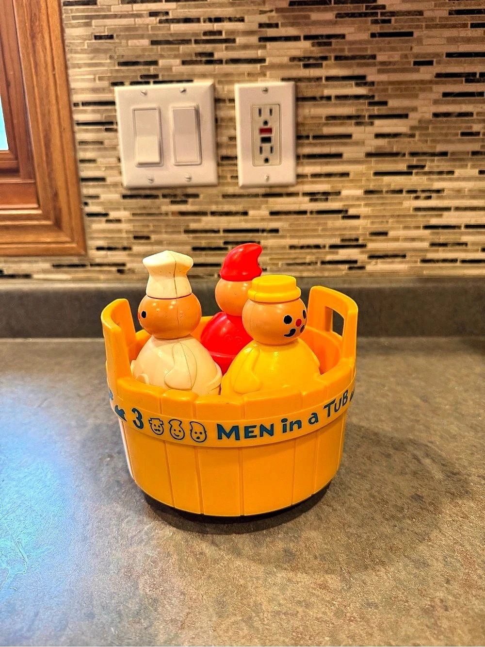Vintage 1970 Fisher Price 3 Men in a Tub Floating Water Children’s Bath Toy